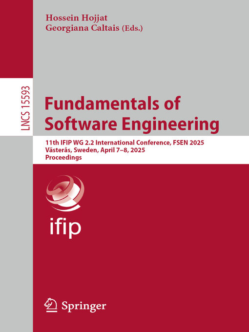 Title details for Fundamentals of Software Engineering by Hossein Hojjat - Available